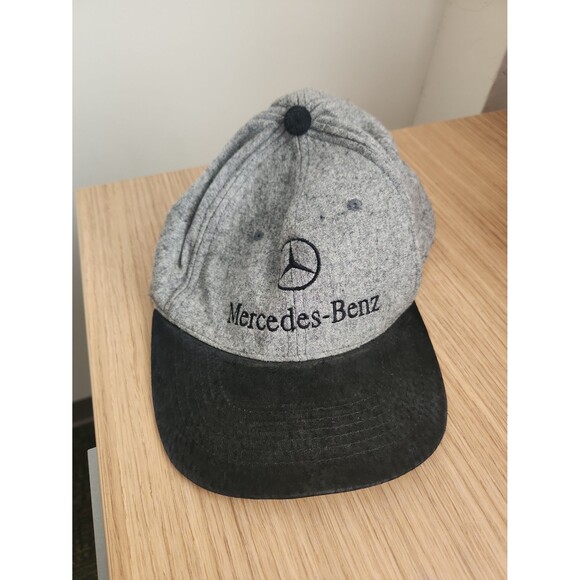Mercedes Benz Gray & Black Wool-Blend Adjustable Hat Cap - Picture 1 of 6